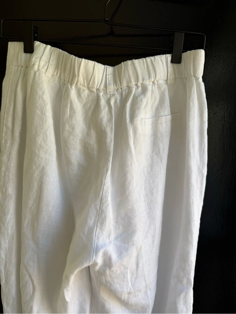 Quince White 100% European Linen Pleated Trousers (WORN ONCE)